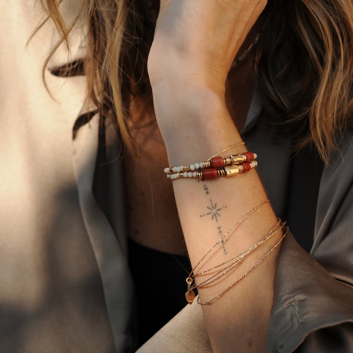 Bracelet Anna Jaspe Rouge