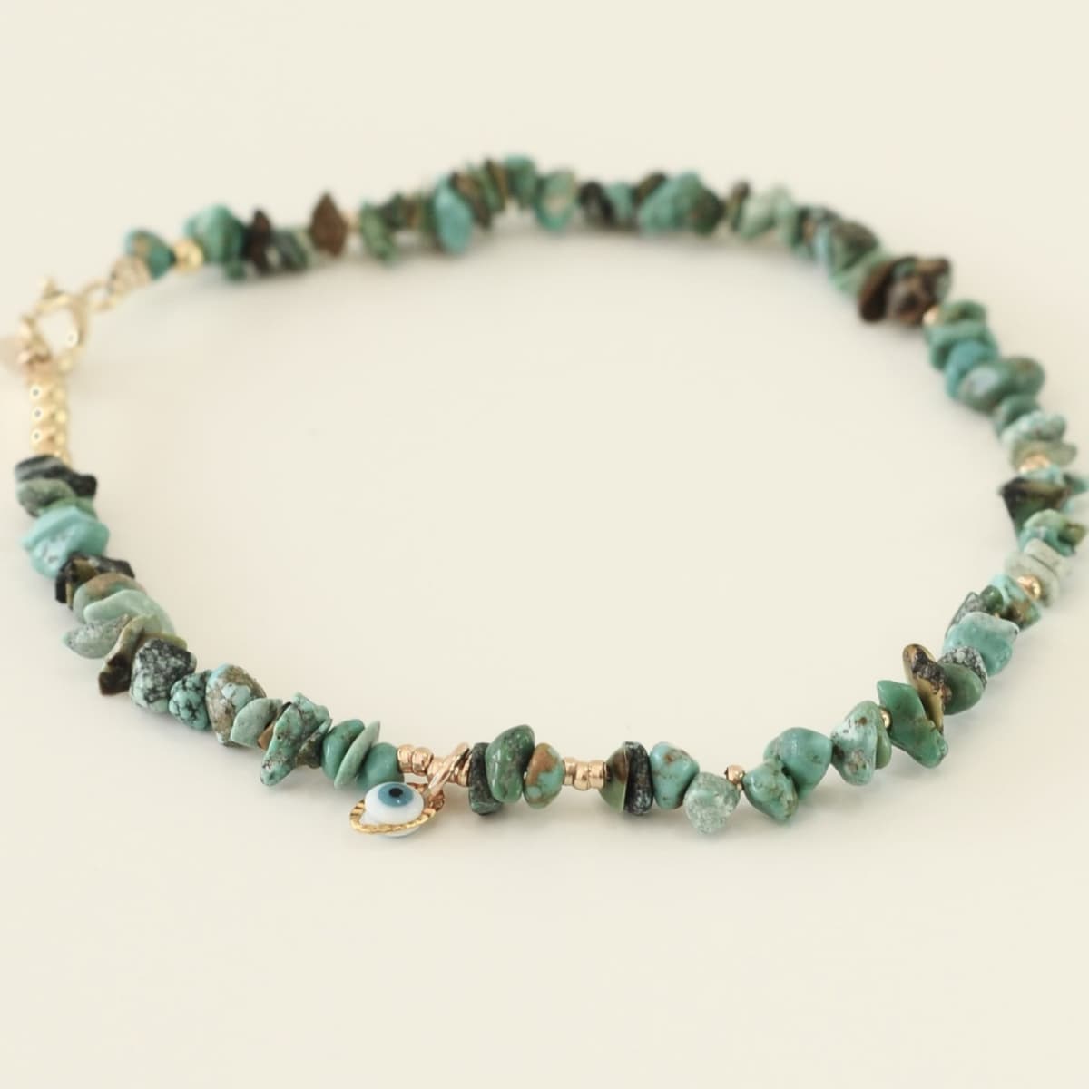 Bracelet de cheville Anna chips turquoise