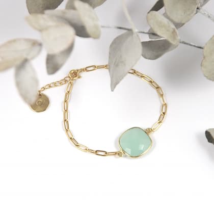 bracelet femme Adèle Aqua Calcédoine aqua vue générale