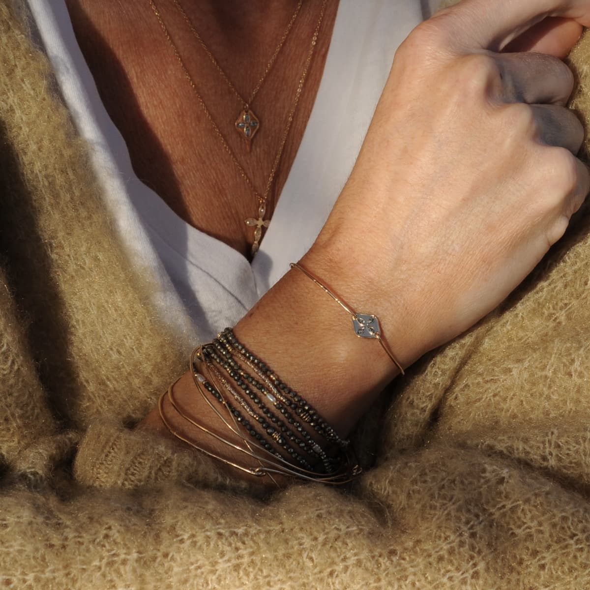 Collier Ekla  croix du sud email argent
