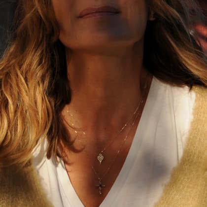 Collier Ekla croix du sud email argent