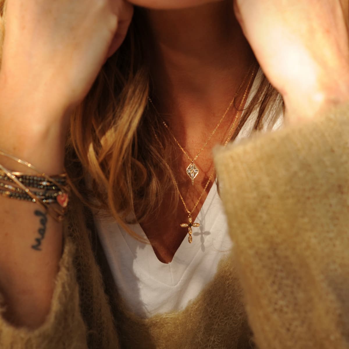 Collier Ekla  croix du sud email argent