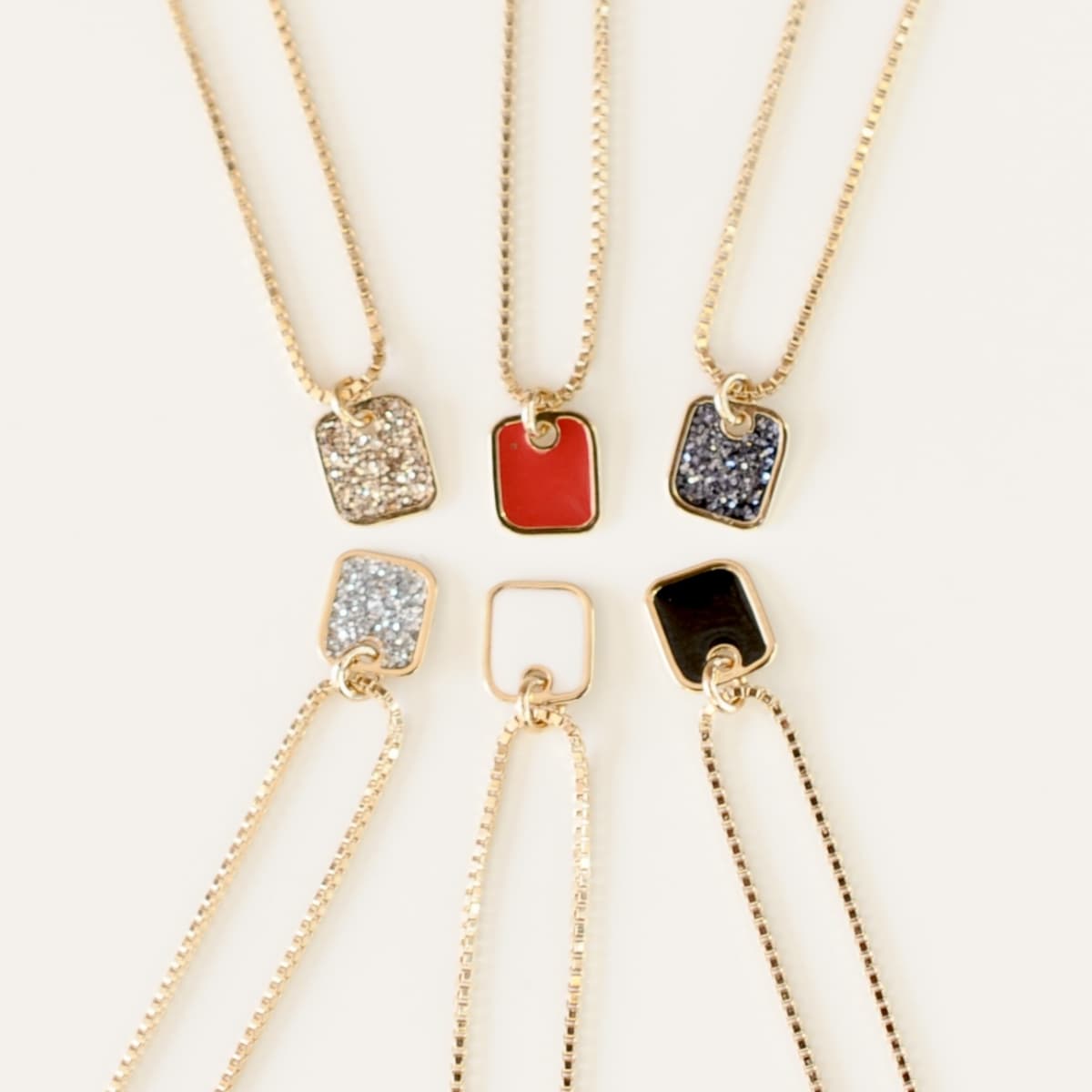 Collier Sunshine trio carré d'or 3 versions