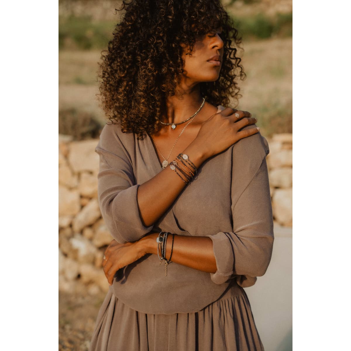 Bracelet Galet sunshine 3 tours
