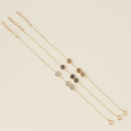 Bracelet chaine Vénus trio pastilles