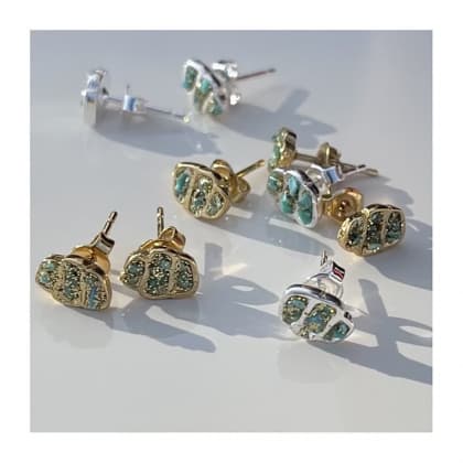 Boucles d'oreilles scarabée turquoise
