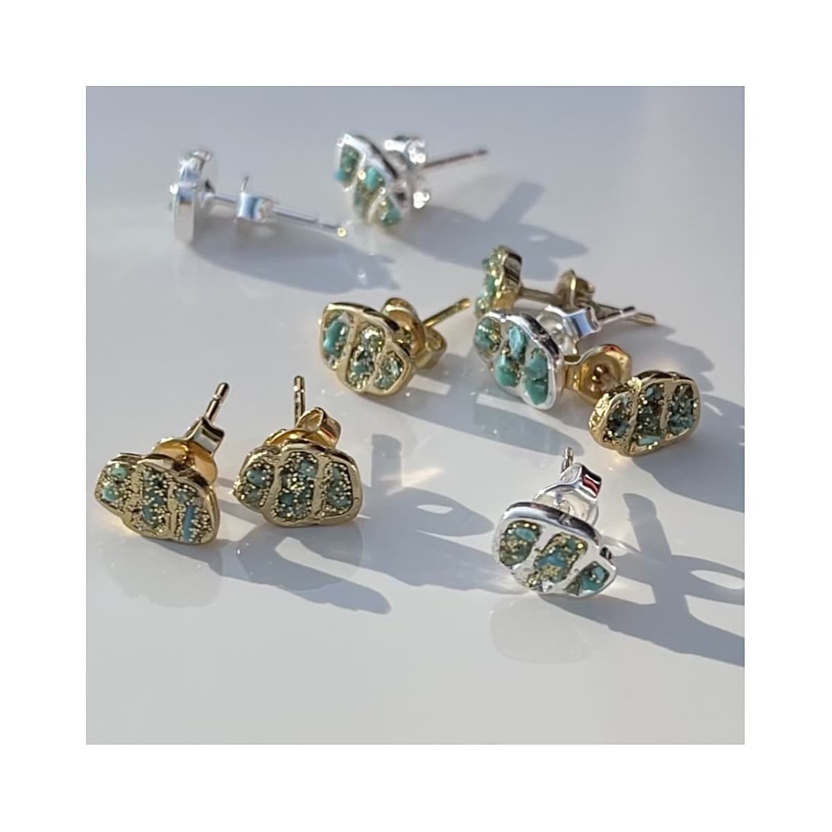 Boucles d'oreilles scarabée turquoise