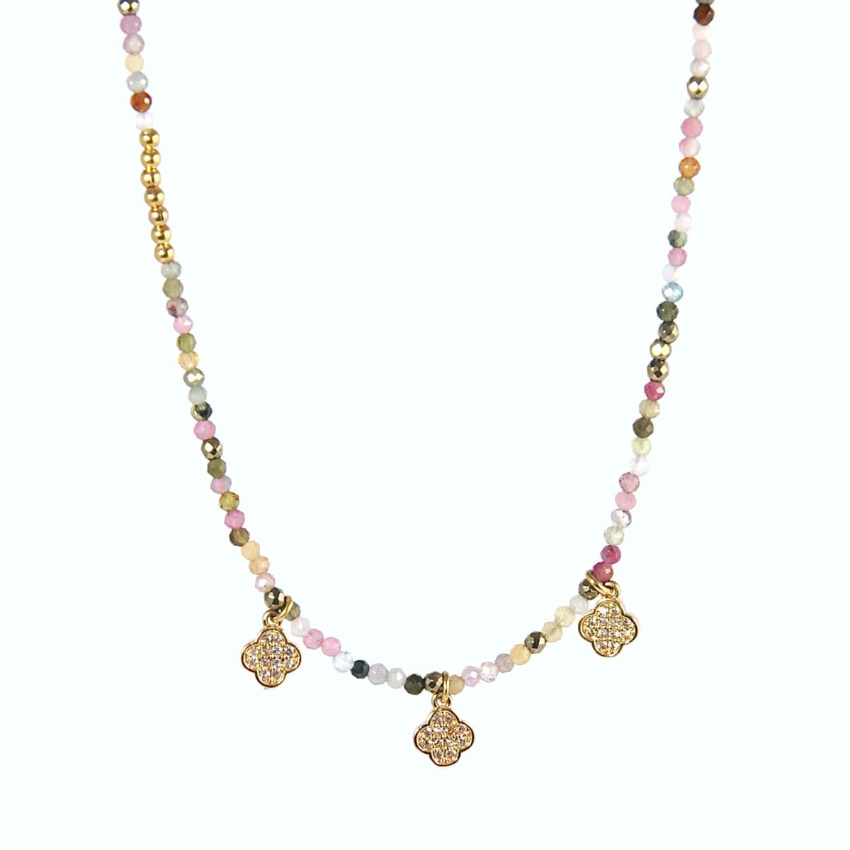 collier femme  Alma trio de trèfles vue générale