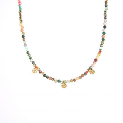 collier femme Alma 3 strass gros plan
