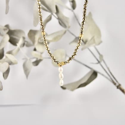 collier femme Louisette trio perles d'eau douce vue générale