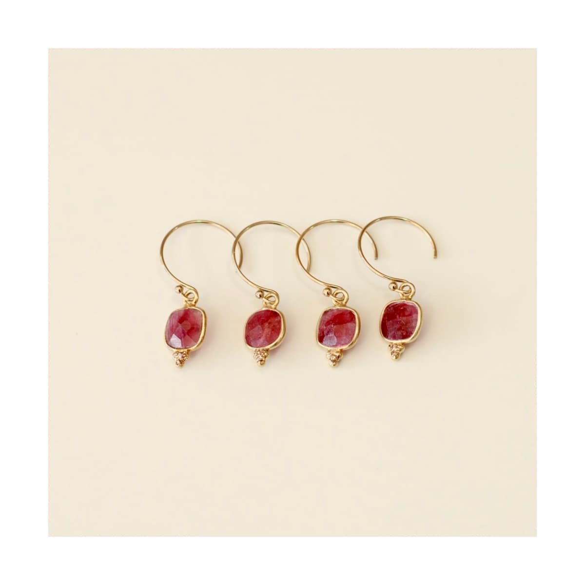 Boucles d'oreilles Rubellite Emeraude